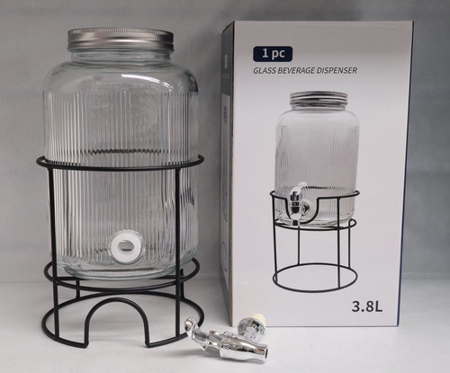 Clear ribbed glass - 3.8l,