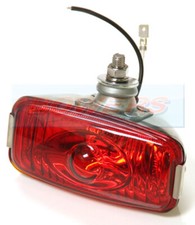 12V POLISHED STAINLESS STEEL CHROME RED REAR FOG LAMP LIGHT CLASSIC CAR MINI