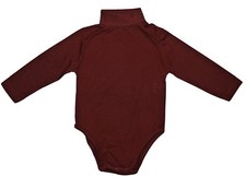 Marie Chantal 100% Pima Cotton Burgundy Turtle Neck Bodysuit NWOT