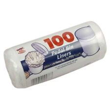 100 X Pedal Bin Liners 12 Litre Pack White Waste Recycled Bins Bags 45cm X 30cm