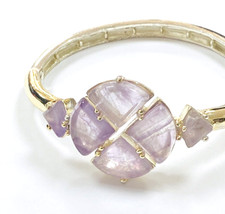 signed MONET bracelet genuine amethysts silvertone on elasticated  ~ A/F