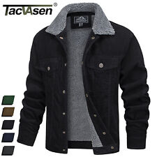 Men's Corduroy Jacket Fleece Sherpa Lined Winter Coats Warm Cotton Trucker Cargo