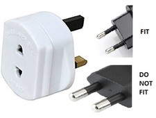 EU Euro 2 Pin To UK 3 Pin