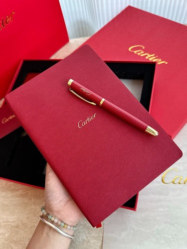 Cartier red striped ballpoint