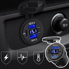 12V 2 USB Type-C PD QC3.0 Car