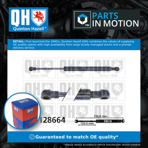 Bonnet gas strut fits - strut,