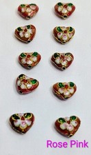 10 x Cloisonne Heart Beads
