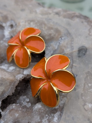 Enamel frangipani plumeria - enamel,