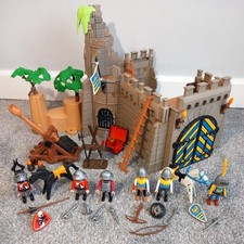 Playmobil 3030 Vintage Medieval Knights Castle Set, Catapult, Accessories Bundle