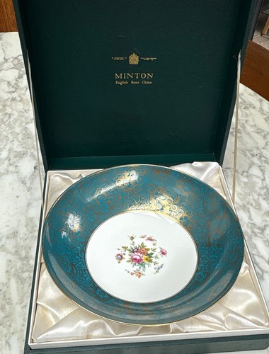 Minton turquoise brocade bowl - turquoise,
