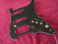 Strat Type Pickguard, Black, Kill Switch + 3 Split-coil Switches, Great Cond