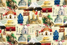 Wonders of Asia fabric
