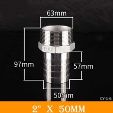 Stainless Steel Male Thread Pipe Fitting x Barb Hose Tail Connector BSP 1/8"~4"