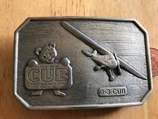 Bergamot Buckle Q-38 The Cub Plane Buckle J-3 CUB USA 1975 GC Size~85x55mm