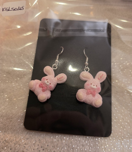 Pink bunny rabbit - bunny, dangle/drop