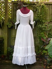 Vintage Laura Ashley Romantic Dress Puff Sleeve UK size 6-8 Bo Peep Prairie VGC