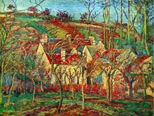 Camille Pissarro Red Roofs Old
