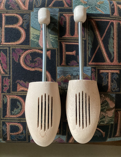 Pair wooden ladies shoe - wooden,