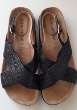Superga Black Glitter Cork