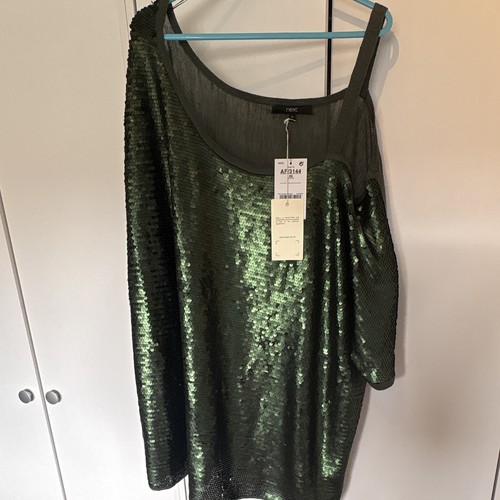 Next green sequin linen short - next,