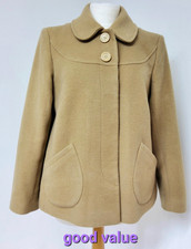 Paul Costelloe Womens Coat UK Size10 (38) Beige Wool Blend