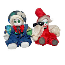 Vintage Porcelain Clown Face Ornamental Dolls Figurines Collectable Clowns Rare