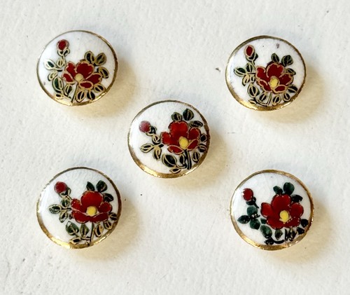 Vtg handpainted floral satsuma - handpainted,