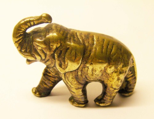 Brass elephant with - brass,