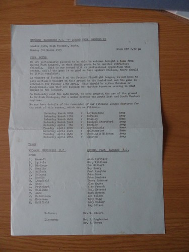 Wycombe wanderers qpr xi - wanderers,