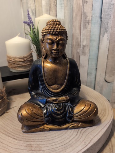 Buddha sitting resin - buddha, gold