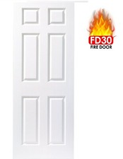 ✅ BRANDED Pre-Finished White Texture FIRE DOOR FD30 Solid Door  24''x 78''x44mm