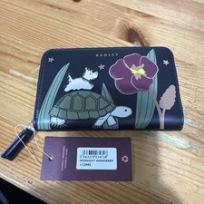 Radley Midnight Wanderer Black Leather Medium Zip Around Purse -  BNWT 