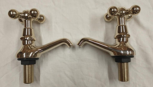 Gold plated handbasin taps - plated,