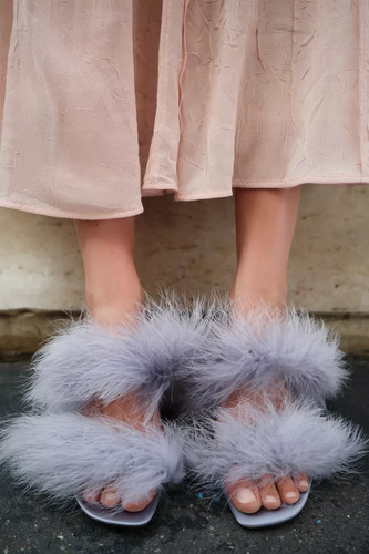 Zara sky blue - blue, feather