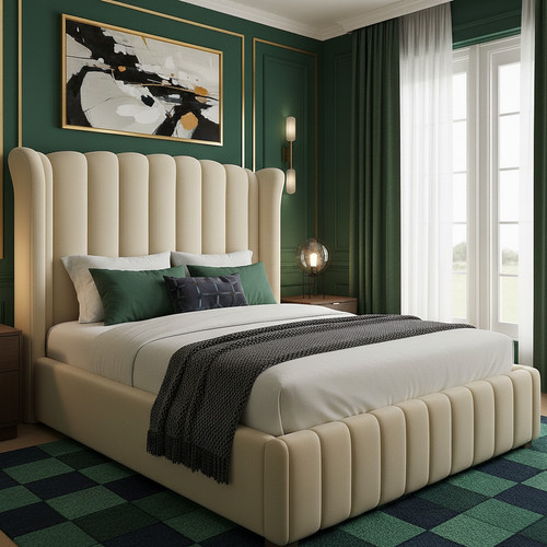 Winged ottoman storage bed - storage,