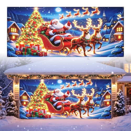 Christmas garage door - garage,