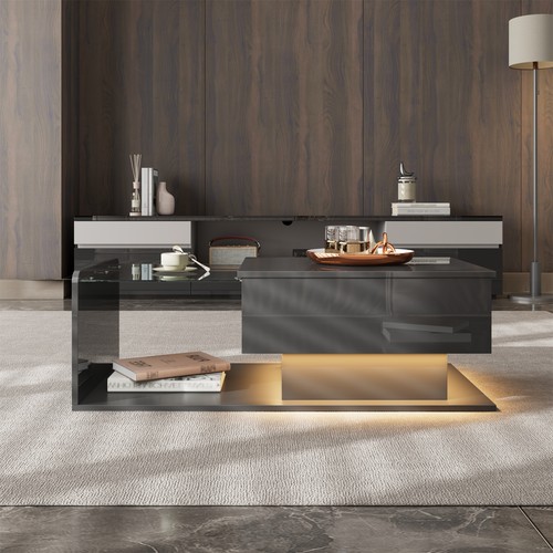 High gloss black coffee table - gloss,