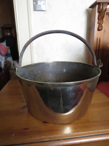Vintage brass jam pan with