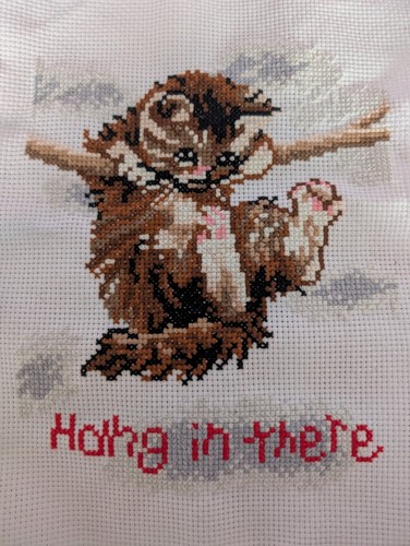 Unframed finished cross stitch - unframed,