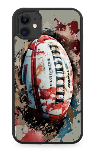 Rugby ball rubber phone case - rugby,