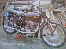 1946 VELOCETTE 350 KTT MOTORCYCLE 1974 ADVERT A4 FILE 34