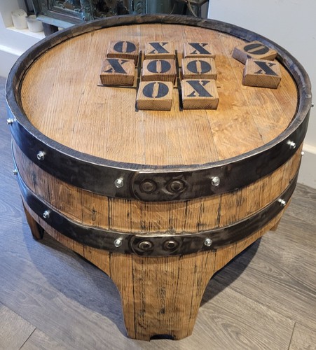 Whiskey barrel coffee table - coffee,