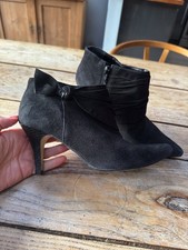 Fabulous EPISODE Black Suede High Heel Bow Detail Ankle BOOTIES Boots, 38, UK 5