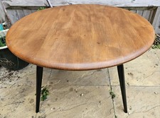 Ercol Elm Vintage Mid-Century Coffee Table Model 142 design REFINISHED (BLACK)