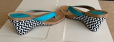 STYLE & CO WOMEN'S SHOES. SIZE: 8.5 M TURQUOISE WEDGE THONG SANDALS