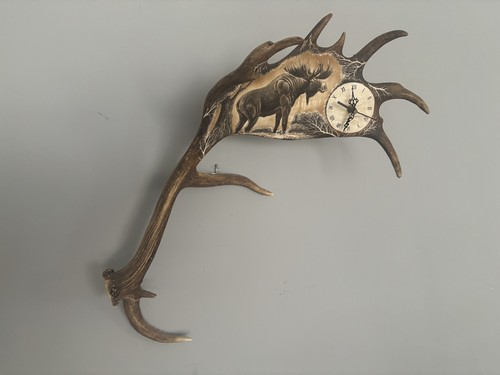 Fallow deer antler clock - deer,