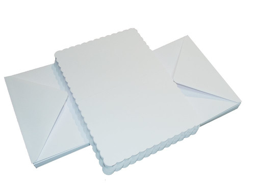 7 white scalloped - 7",