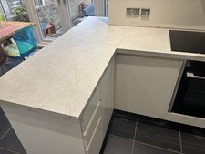 Howdens Portland Limestone Worktop. 38mm Square Edge. Offcut. 162cm.  WTP2760. 
