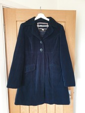 Monsoon Cotton Needle cord Lined Coat navy blue Jacket Arty Hippy Camper m 12 14