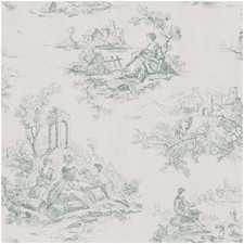 Toile De Jouy Wallpaper Green Country Scene Traditional Vintage Classic